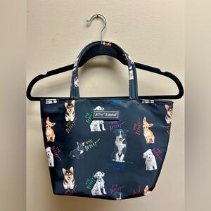 Betsey Johnson Black Insulted Tote with Dog Print